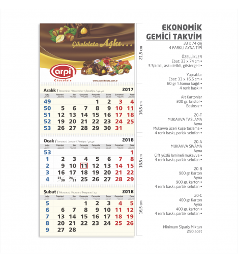  Economic Sailor Calendar (Ekonomik Gemici)
